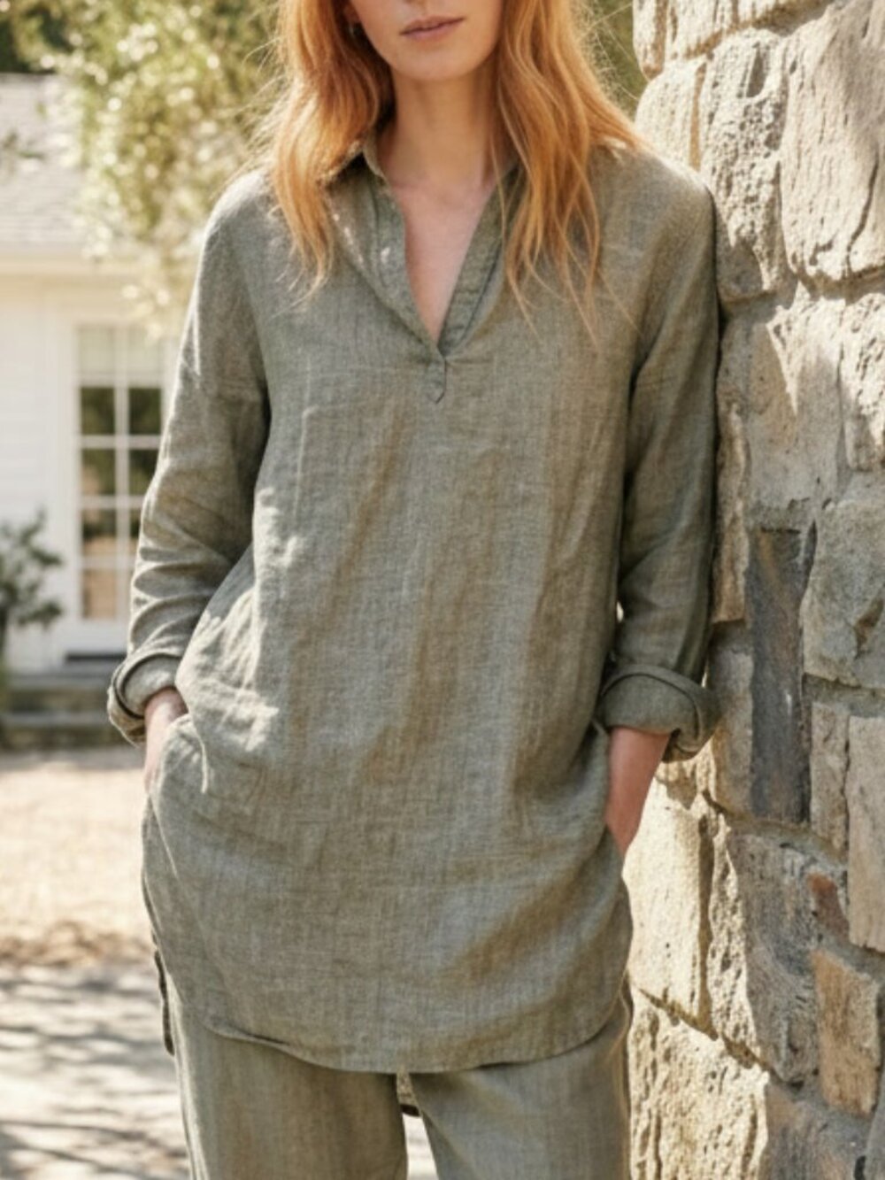 Artisan NY 100% Linen Pullover Top Size M